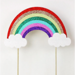 rainbow cake topper clouds cake decoration