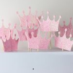 cake topper crown princess tiara glitter cupcake pink