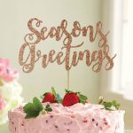 christmas topper seasons greetings glitter cake