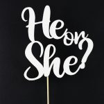 he or she gender reveal baby shower cake topper made to order adelaide south austalia