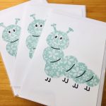 handmade cards, made in Adelaide Australia, handdrawn design, fancy paper, basic shape, online store cards gifts baby caterpiller butterfly