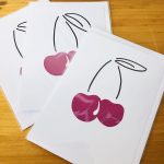 handmade cards, made in Adelaide Australia, handdrawn design, fancy paper, basic shape, online store cards gifts cherry christmas