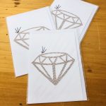 handmade cards, made in Adelaide Australia, handdrawn design, fancy paper, basic shape, online store cards gifts diamond sparkle love enagement rings anniversay