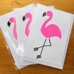 handmade cards, made in Adelaide Australia, handdrawn design, fancy paper, basic shape, online store cards gifts flamingo