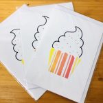 handmade cards, made in Adelaide Australia, handdrawn design, fancy paper, basic shape, online store cards gifts icecream
