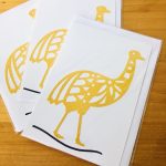 handmade cards, made in Adelaide Australia, handdrawn design, fancy paper, basic shape, online store cards gifts emu bird native animals