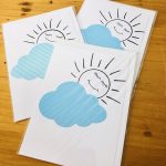 handmade cards, made in Adelaide Australia, handdrawn design, fancy paper, basic shape, online store cards gifts greering clouds sunshine sunny day