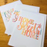 handmade cards, made in Adelaide Australia, handdrawn design, fancy paper, basic shape, online store cards gifts home sweet home