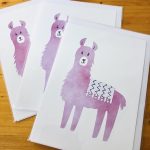 handmade cards, made in Adelaide Australia, handdrawn design, fancy paper, basic shape, online store cards gifts llama alpaca