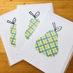 handmade cards, made in Adelaide Australia, handdrawn design, fancy paper, basic shape, online store cards gifts pear fruit