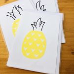 handmade cards, made in Adelaide Australia, handdrawn design, fancy paper, basic shape, online store cards gifts pineapple fruit tropical