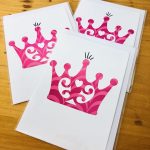 handmade cards, made in Adelaide Australia, handdrawn design, fancy paper, basic shape, online store cards gifts princess crown tiara ballet ballerina queen