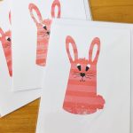 handmade cards, made in Adelaide Australia, handdrawn design, fancy paper, basic shape, online store cards gifts rabbit bunny animal easter