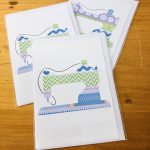 handmade cards, made in Adelaide Australia, handdrawn design, fancy paper, basic shape, online store cards gifts sewing maching dress maker sewer needle and thread button tape measure