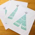 handmade cards, made in Adelaide Australia, handdrawn design, fancy paper, basic shape, online store cards gifts teepee wigwam bell tent camping sleepover