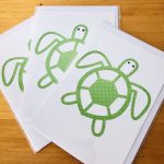 handmade cards, made in Adelaide Australia, handdrawn design, fancy paper, basic shape, online store cards gifts turtle sea swim ocean