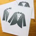 handmade cards, made in Adelaide Australia, handdrawn design, fancy paper, basic shape, online store cards gifts tuxedo mens suit groom wedding