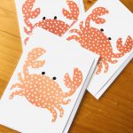 handmade cards, adelaide , australia, made to order greeting card, animal cards, family crab, sea creature card