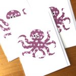 handmade cards, adelaide , australia, made to order greeting card, animal cards, family , octopus card, ocean creatures, tropical sea, fish card