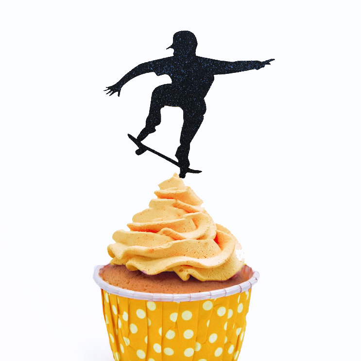 Skate board mini cupcake toppers - Cake Toppers