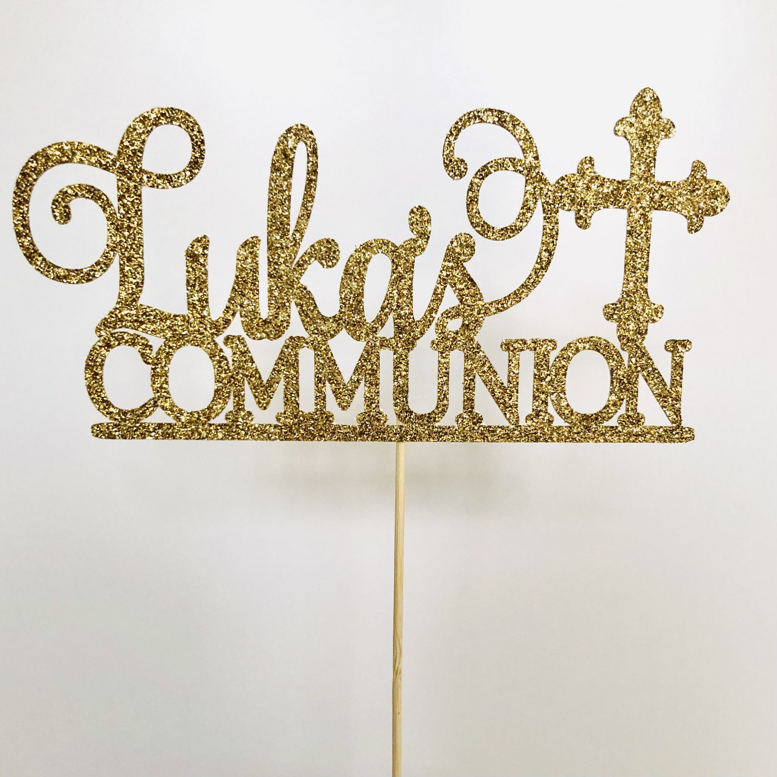 Custom communion topper with cross - Cake Toppers