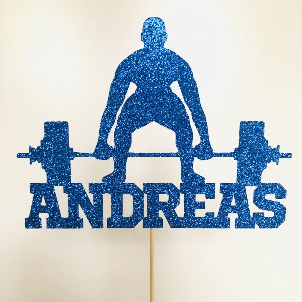 Custom Weight lifting man - Cake Toppers