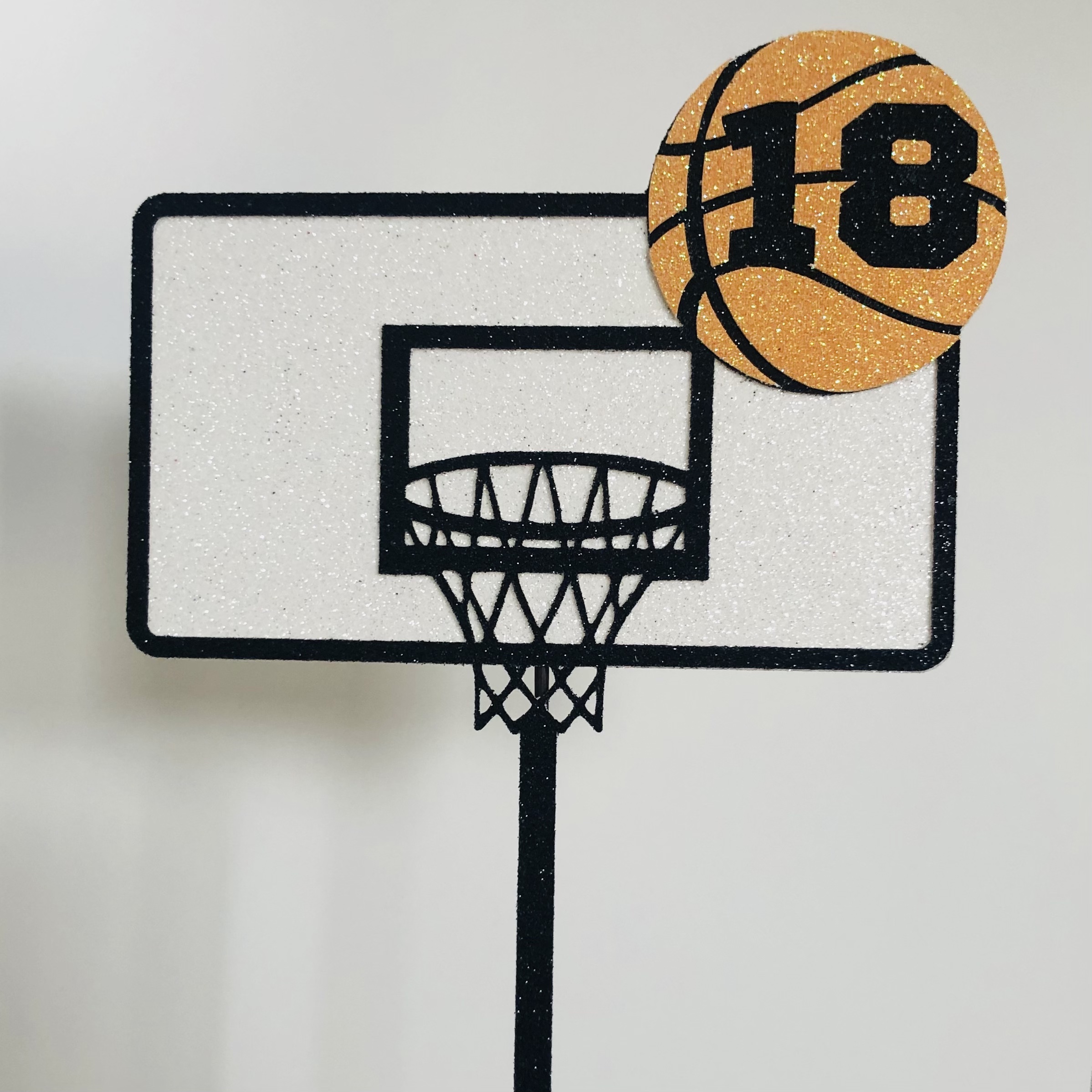 Basketball ring and ball (any age option) - Cake Toppers