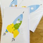 greeting cards birthday cards handmade adelaide south australia made to order card envelope rocket outer space alien