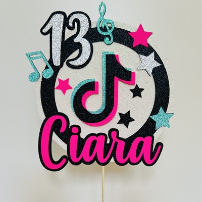 TikTok Cake topper with name and age - Cake Toppers